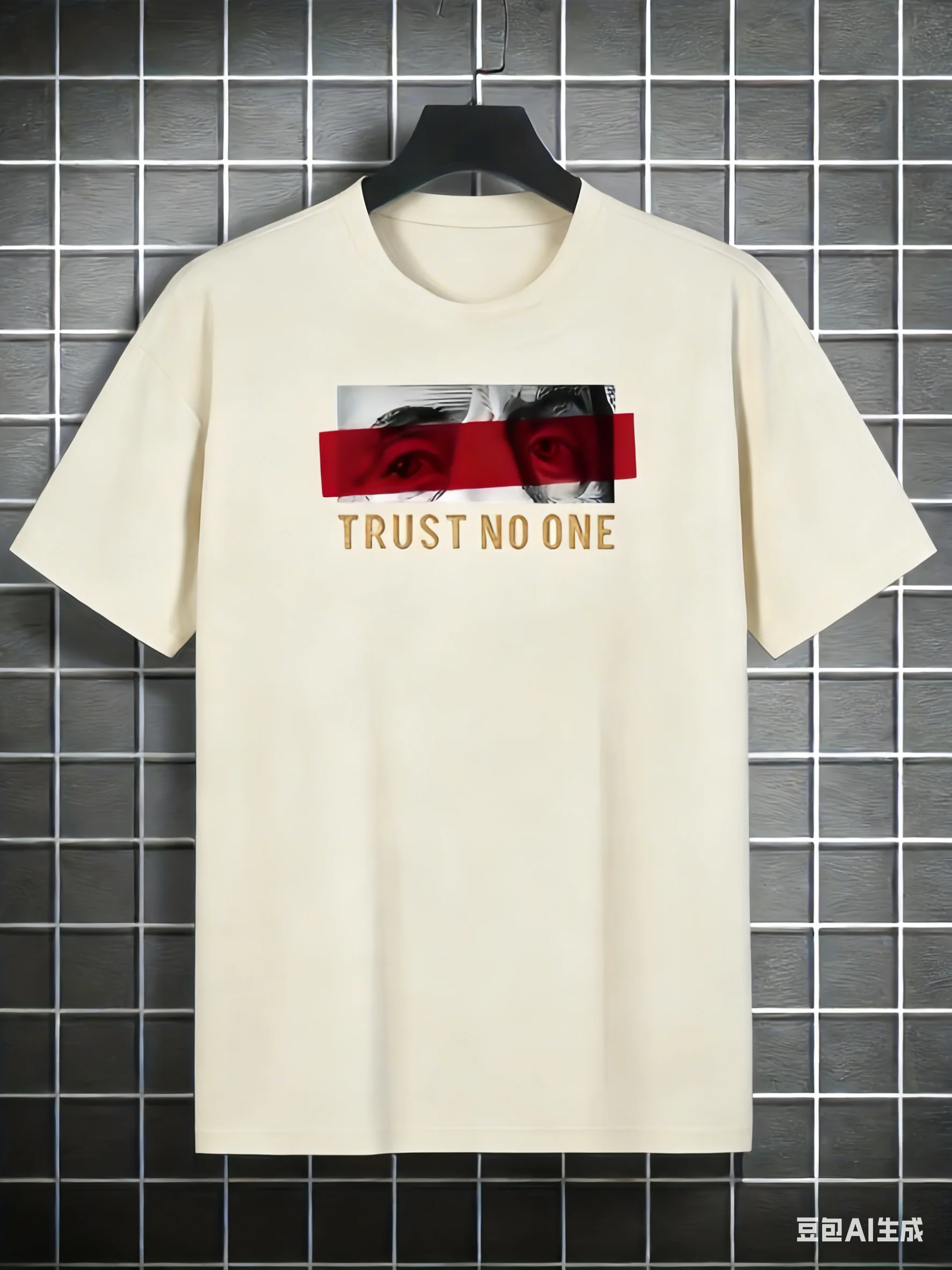 Summer 100% Cotton Men's T Shirt Breathable Fabric Portrait Trust No One Pattern Print Versatile Item Suitable Daily Commuting