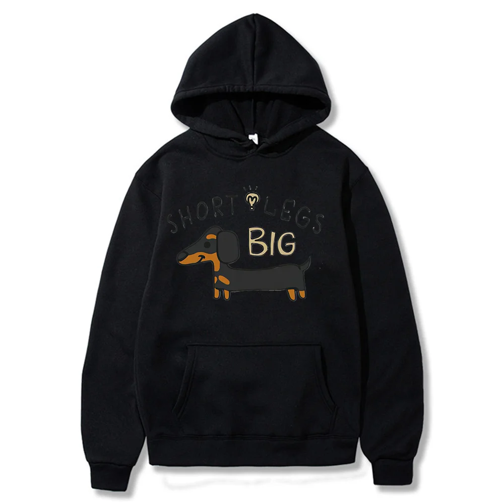 Dachshund Dog Fun Print Hip Hop Hooded Sweater for Women in Autumn and Winter Loose and Lazy Style Coat Trendy