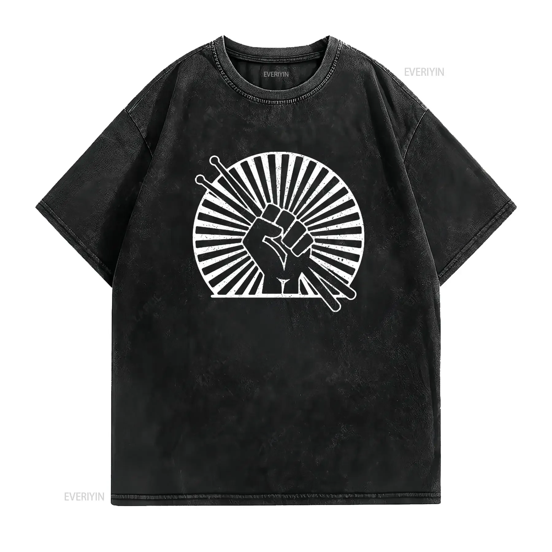 Mens Drummer Vintage Drum Sticks Drumming Rock Music  T Shirt Black XL vintage Washed designer clothes homme Stylish Casual