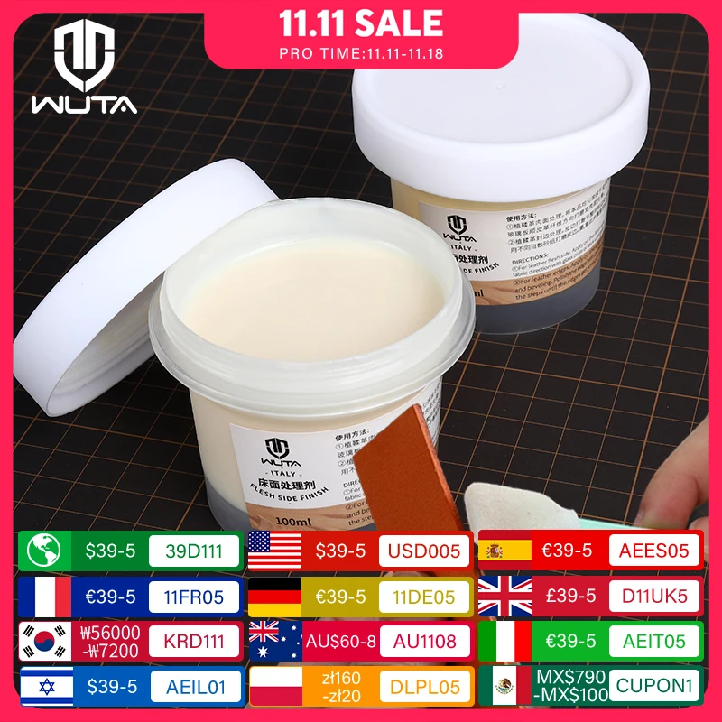 

WUTA Leather Finish Tokonole Rougher Burnisher Gum Handcraft CMC Clear & Smooth Treatment Agent Italy Imported Edge Coat Paint