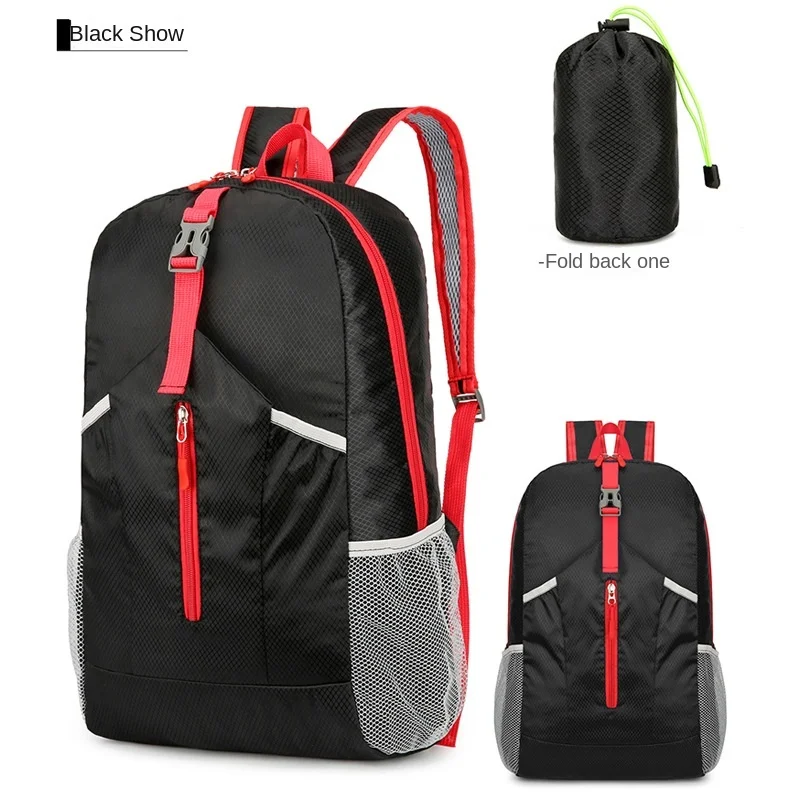 Zaino da viaggio leggero alla moda Zaino da viaggio Borsa a tracolla da viaggio da campeggio pieghevole di grande capacità sportiva impermeabile