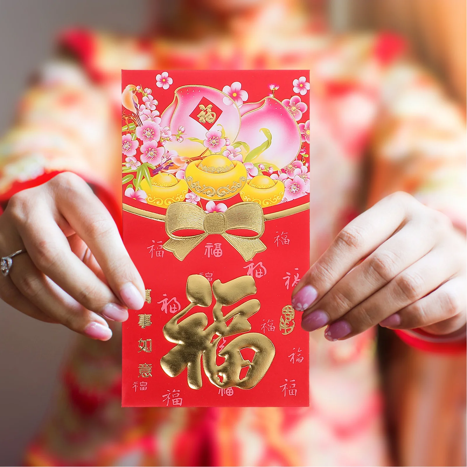 60Pcs Chinese New Year Red Envelopes Traditional Lunar New Year Decorative Red Packets Adorable Cartoon Design