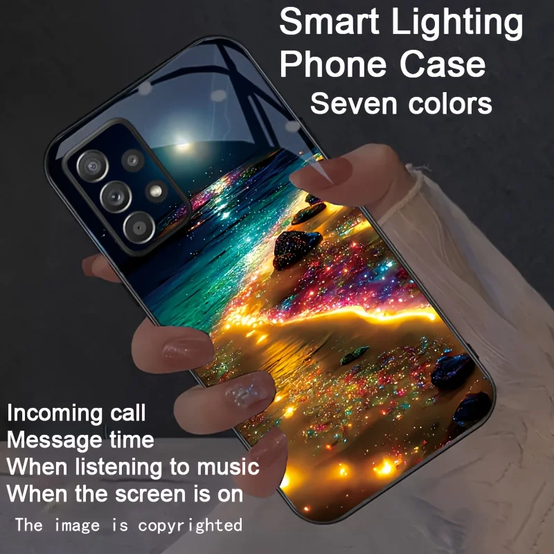 Colorful Dreamy Beach Glow Luminous Phone Case For Xiaomi POCO X3 X4 X5 X6 X7 X8 Pro Max F6 Pro F7 F9 F8 Ultra LED Cover Funda