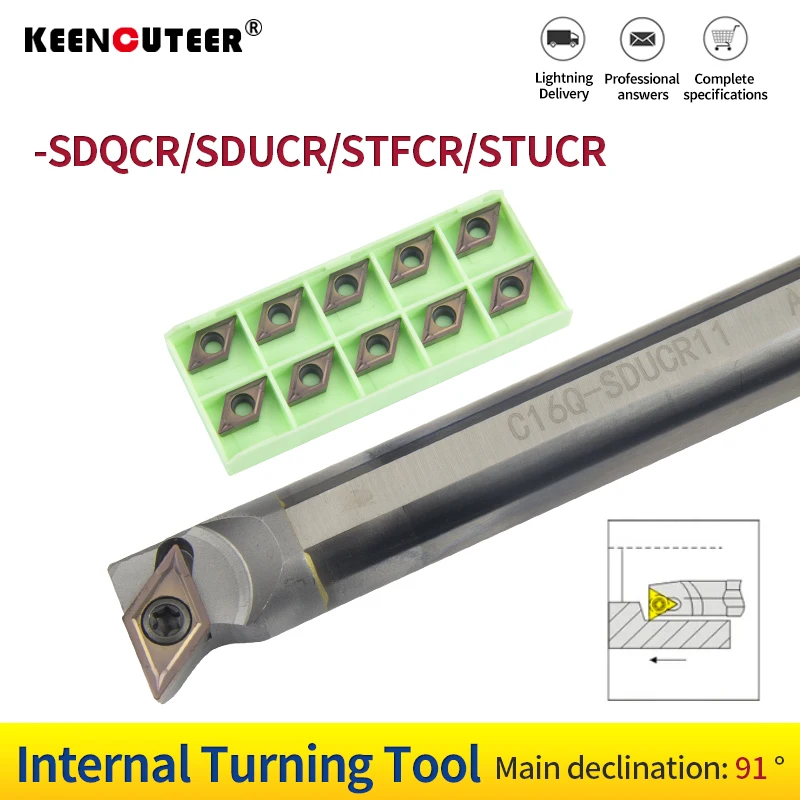 Barra de Corte de Aço de Tungstênio Ferramenta de Rotação Interna Sdqcr Sducr -stfcr -stucr Inserção de Dcmt Ferramenta de Corte Barra de Perfuração