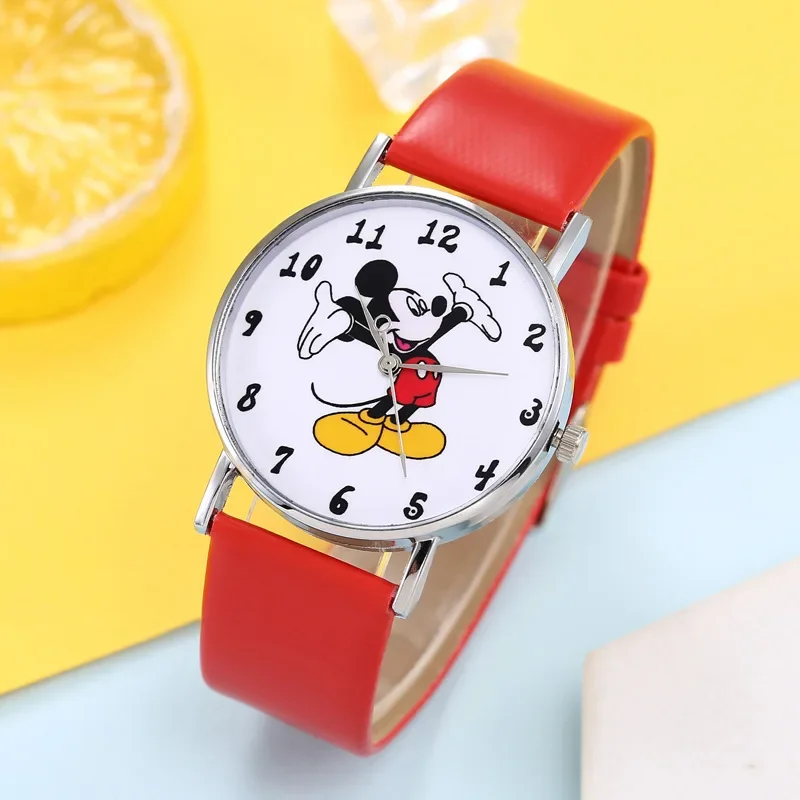 New Cartoon Mickey Children Watches Cute Quartz Watch for Kids Girl Boys Birthday Gift Kids Watch Clock Black Blue White Pink