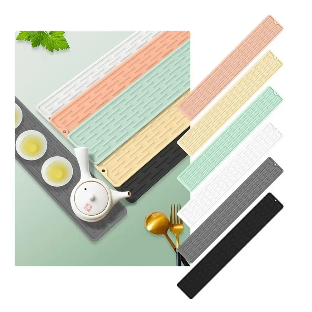 Water Prevent Faucet Wraparound Water Splash Guard Splash Catcher Silicone Faucet Mat Silicone Drain Pad Faucet Absorbent Mat