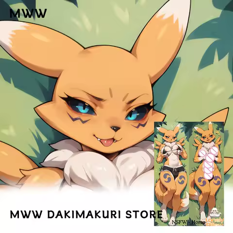 Horse Digimon Renamon Furry Dakimakura Anime Double-Sided Print Pillowcase Life-Size Body Pillow Cover