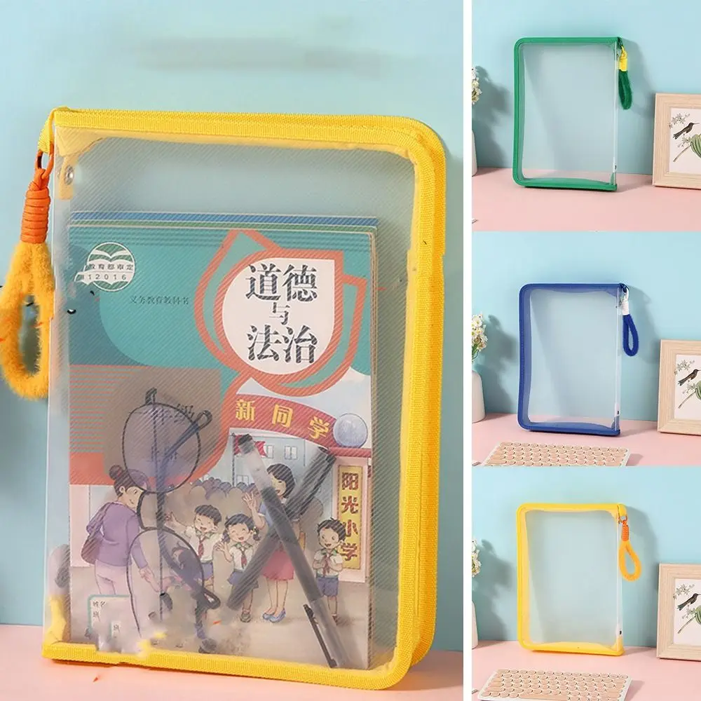 Creativiti A4 Zipper Document Bag Twill Transparent Textbook Bags Test Organizat Portable Test Paper Sundries Storage Bags