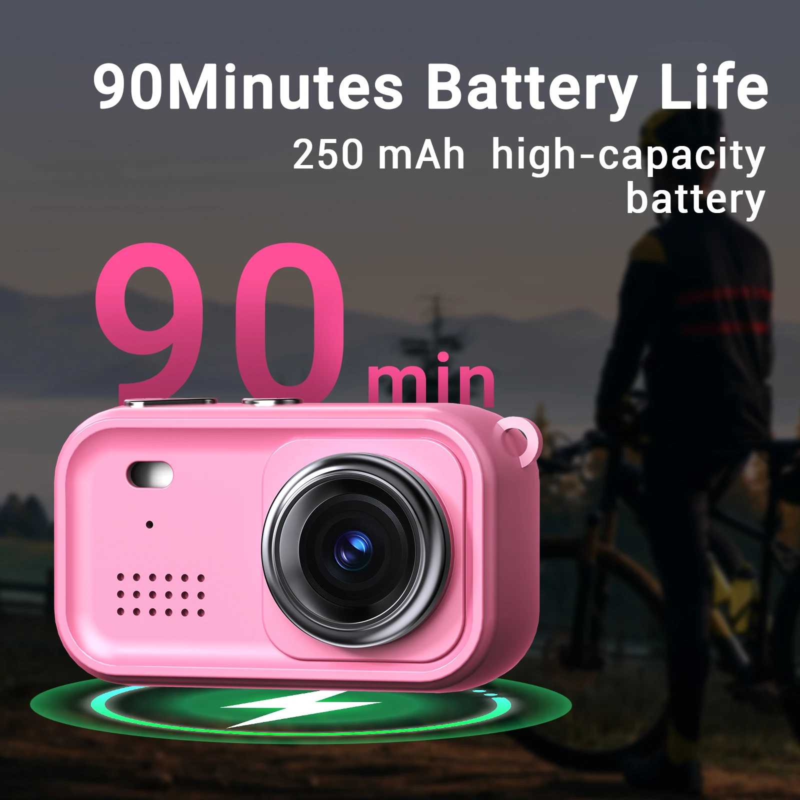 1.47" Kid's Camera Children Phone Educational Toys Baby Mobile Selfie Camera  for Babies Birthday Gifts With 4 GB TF Card