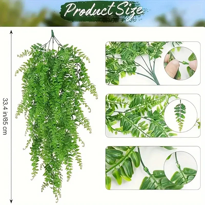1/3PCS Künstliche Hängende Pflanzen Farn Rebe Gefälschte Grünpflanze für Haus Wand Zimmer Garten Frühling Hochzeit Girlande DIY Hoom Dekore – Detail 12