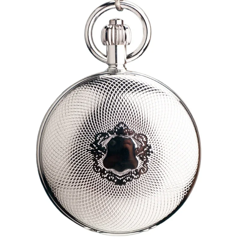 ساعة جيب مزدوجة مفتوحة من النحاس النقي، ميكانيكية كلاسيكية يدوية للرجال، حروف تذكارية لصور القرون الوسطى #1