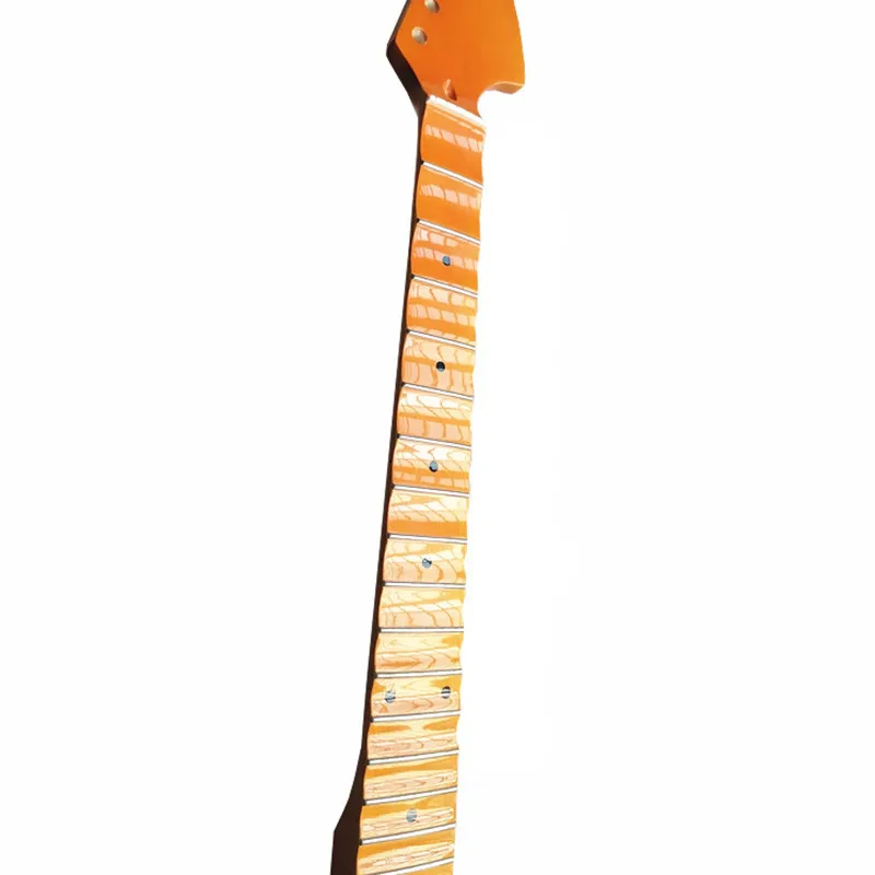 22 Frets Big Headstock Yellow Inlay Dots Scalloped Fingerboard Electric Guitar Neck Musical Instruments Accessories