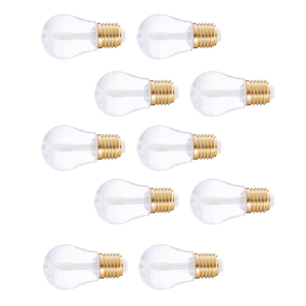 10 ชิ้นหลอดไฟลิปกลอสพลาสติกใส Lip Balm คอนเทนเนอร์พลาสติกเติม DIY คอนเทนเนอร์แบบพกพา