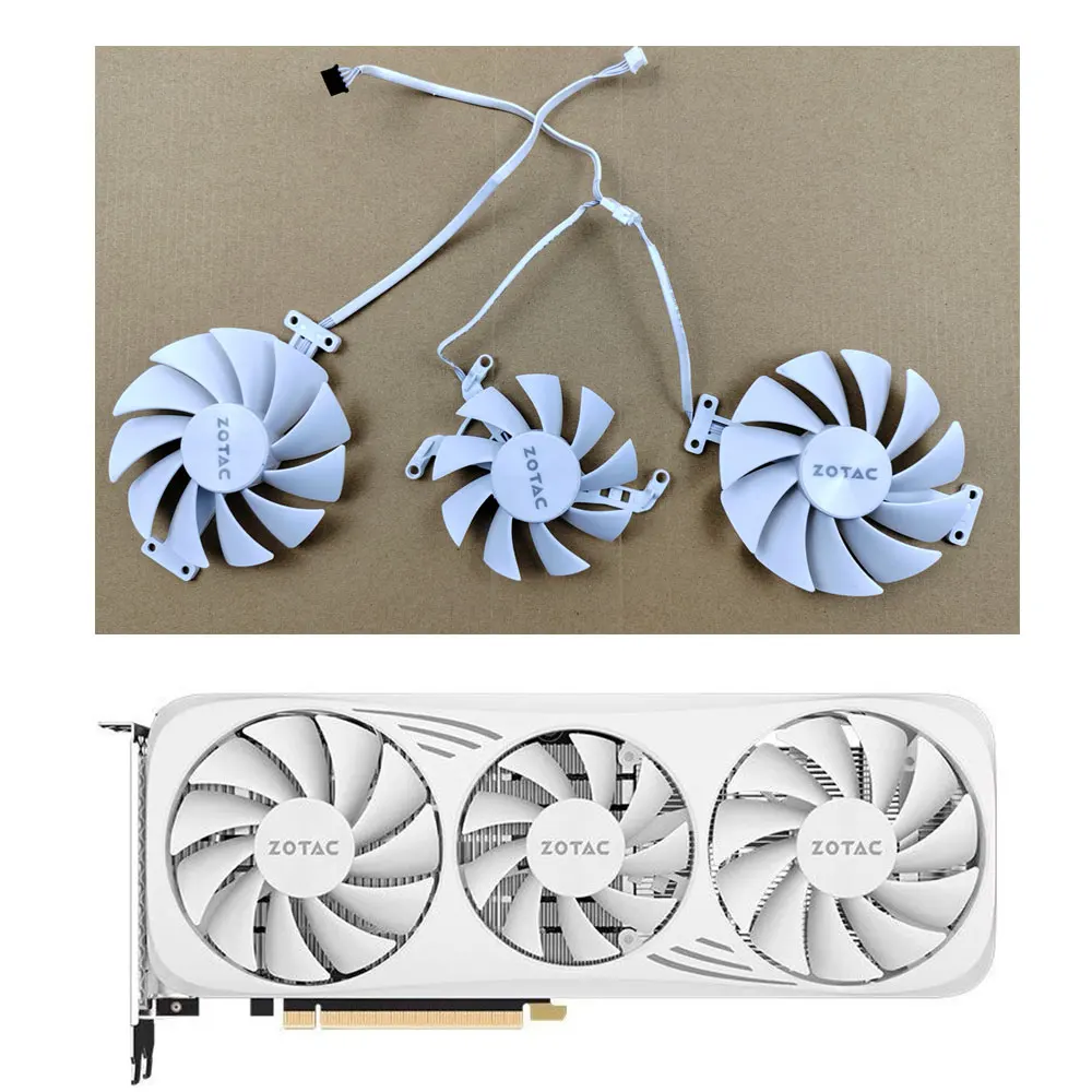 

NEW Original Graphics Card Fan For ZOTAC RTX GeForce RTX 4060-8GB Moon White OC Video Card Fan Cool