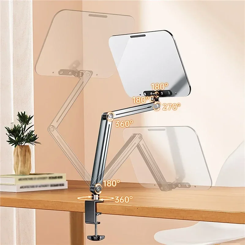 Desk Clamping Multi-angle Adjustable Book Stand Recipe Book Cookbook Page Clips for Reading Laptop Tablet Recipe Textbook Holder