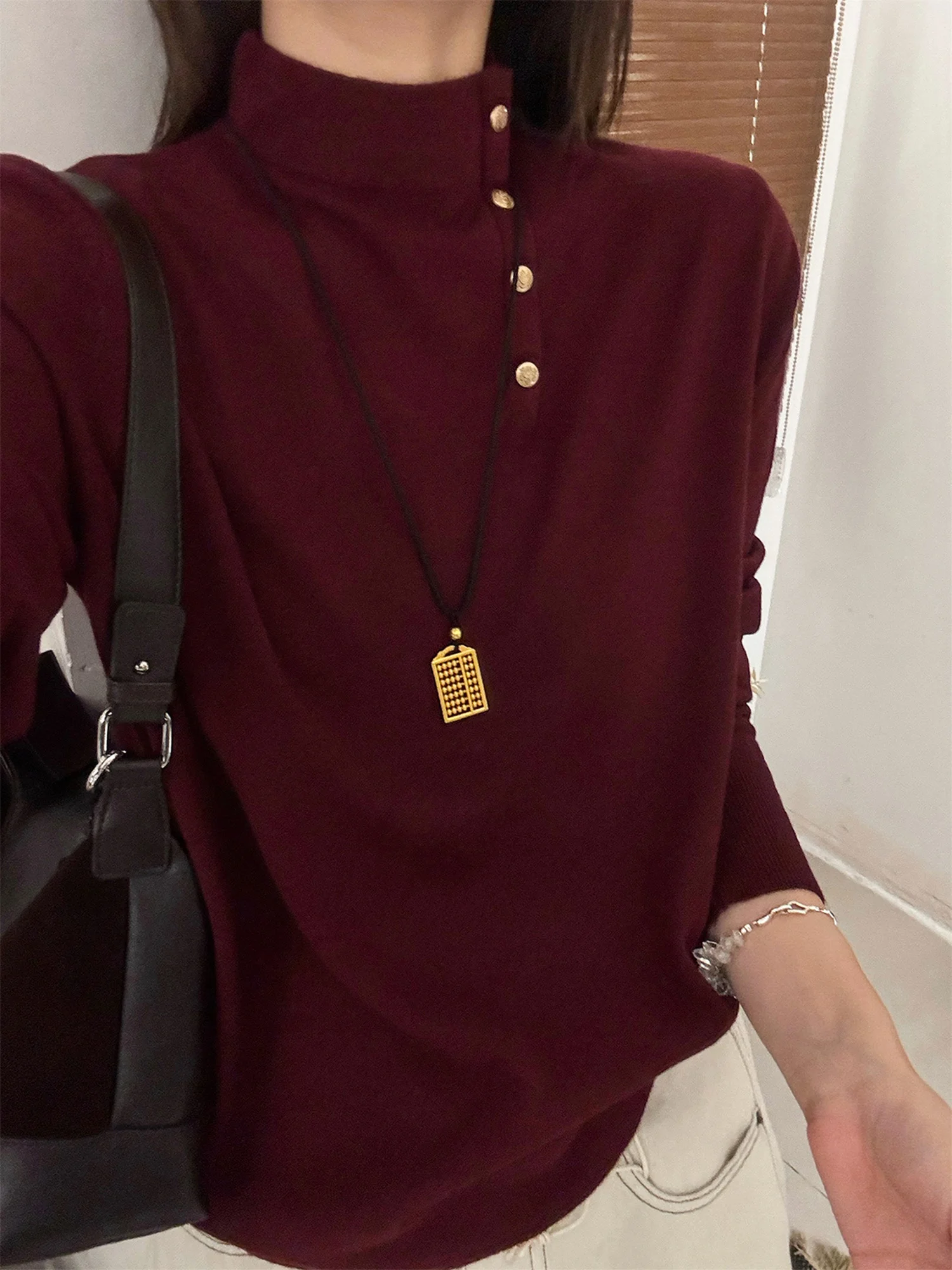 

Женский вязаный длинный пуловер Sve Pure Color Lazy Sle Base irt Commute Faion, корейская версия, мягкая ткань обычного кроя