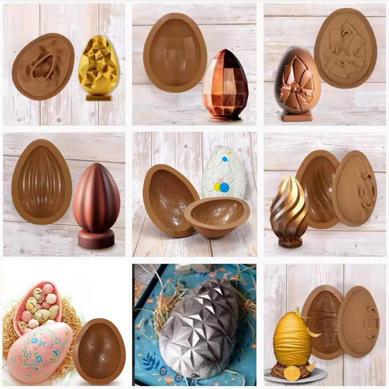 Egg Mold for Diy Easter Decorations Large 3D Breakable Easter Egg Surprise Chocolate Molds Easter Eggs Chocolate Silicone Molds