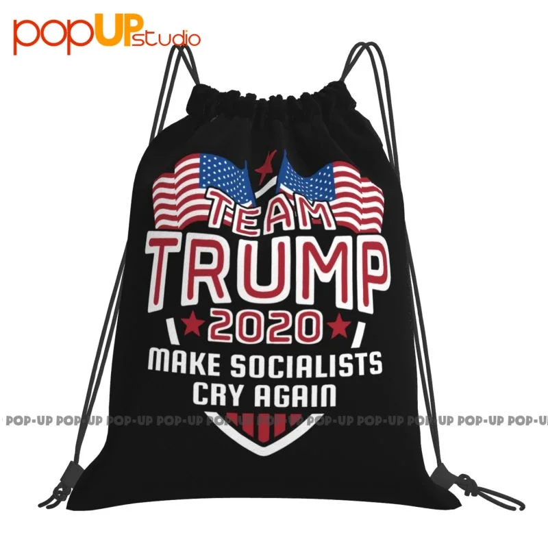 Donald Trump 2020 Election President Team Trump Make Socialists Cry Again Drawstring Bags Gym Bag Creative Sports Style