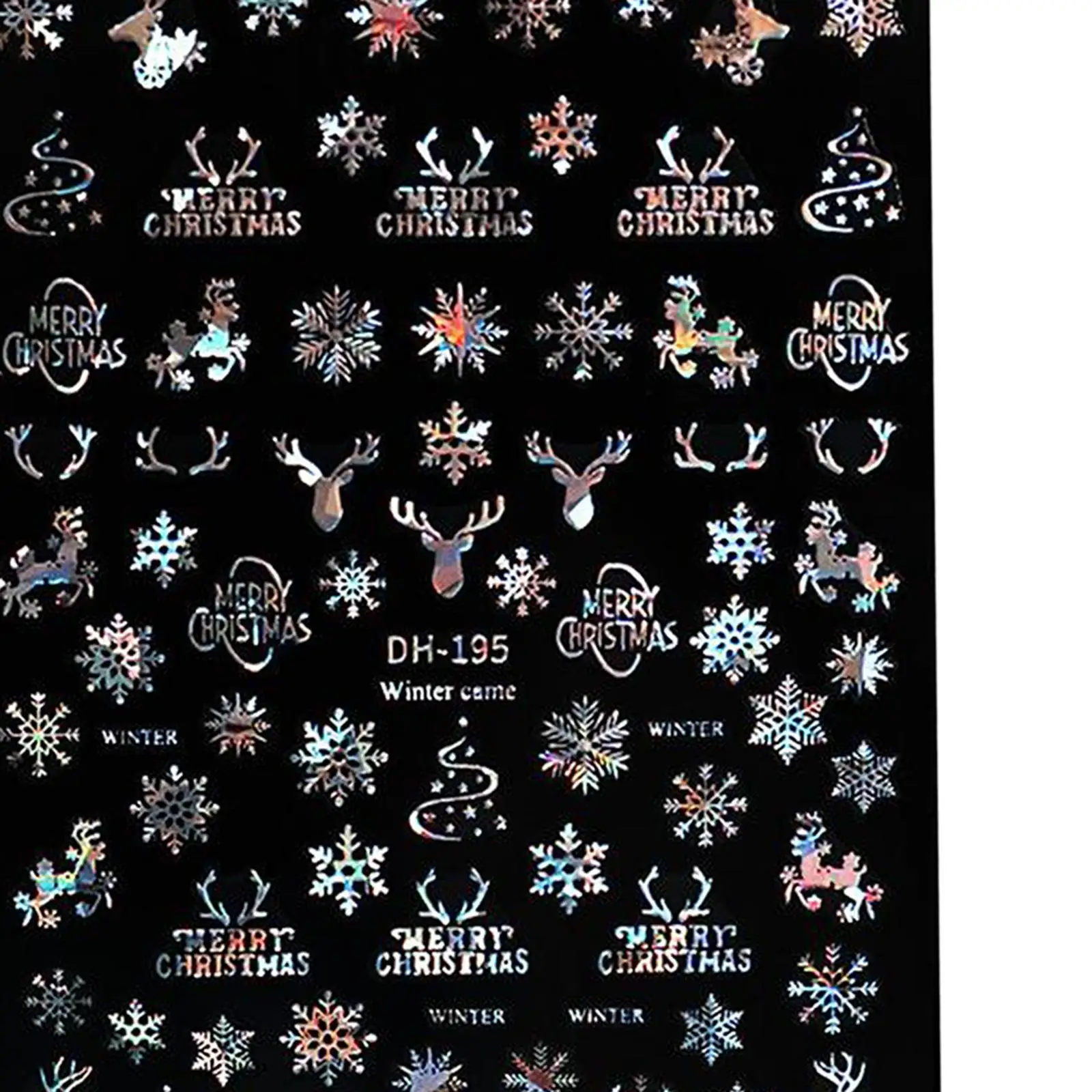 Christmas Sticker for Women DIY Stickers Decals Snowflakes Manicure Decoration Nails Accessories,1 Sheet