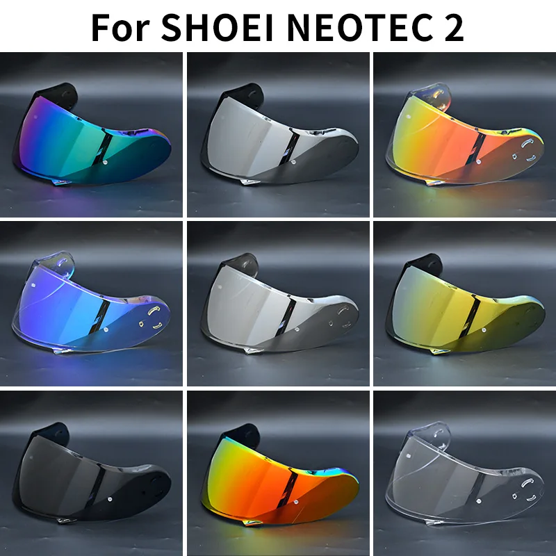 Full Face Helmet Visor Lens Case for Neotec 2 CNS-3 For Shoei Neotec 2 II Anti Fog Silver  Red Visor Day and Night Universal Use