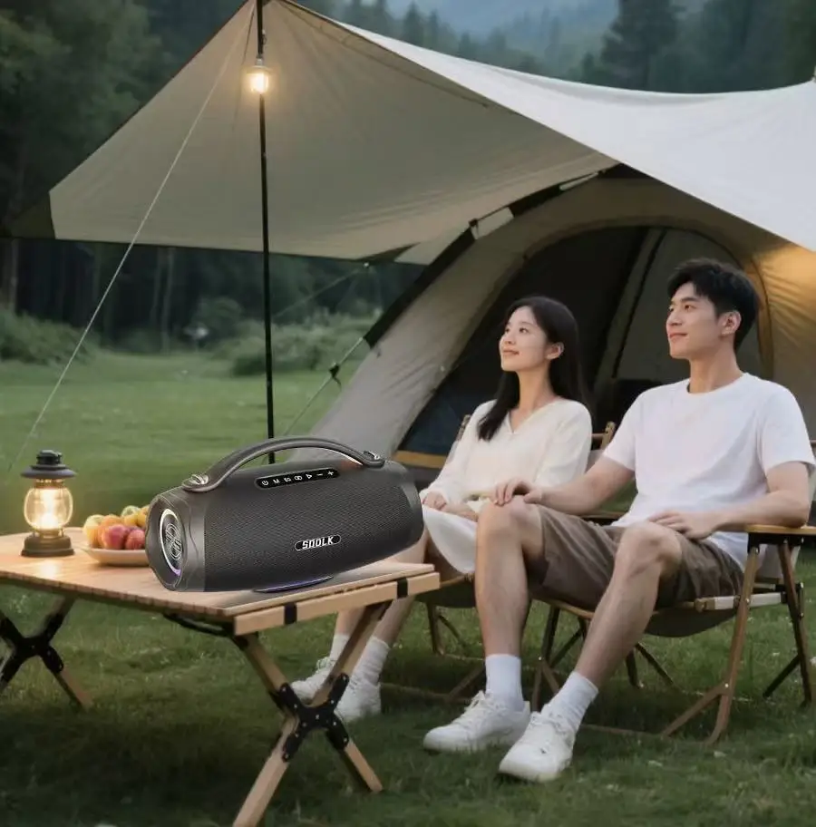 SODLK S1620 100W 3-Way Outdoor RGB Karaoke Speaker Memory Card Dual Wireless Mics For 5.3 25000mAh Portable Party Speaker