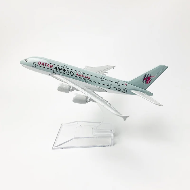 16cm 1/400 Scale Qatar Airways A380 Diecast Metal Airplane Model Kit with Stand for Adult Aviation Souvenir Gift or Plane Toy view 4