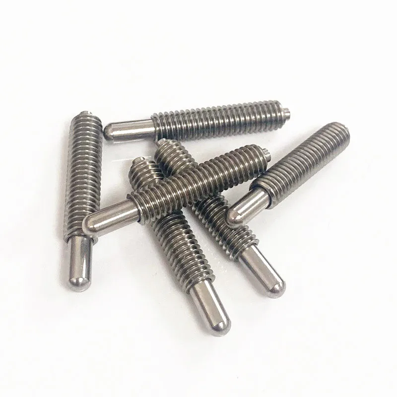 10Pc M6 External Thread Cylindrical End Positioning Screw Stainless Steel Retractable Locating Pin Industrial Hardware Accessory