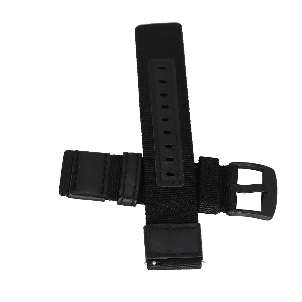 Tali nilon kanvas 20mm 22mm, tali kulit asli tali rilis cepat tali olahraga untuk Samsung Huawei GT4 gelang