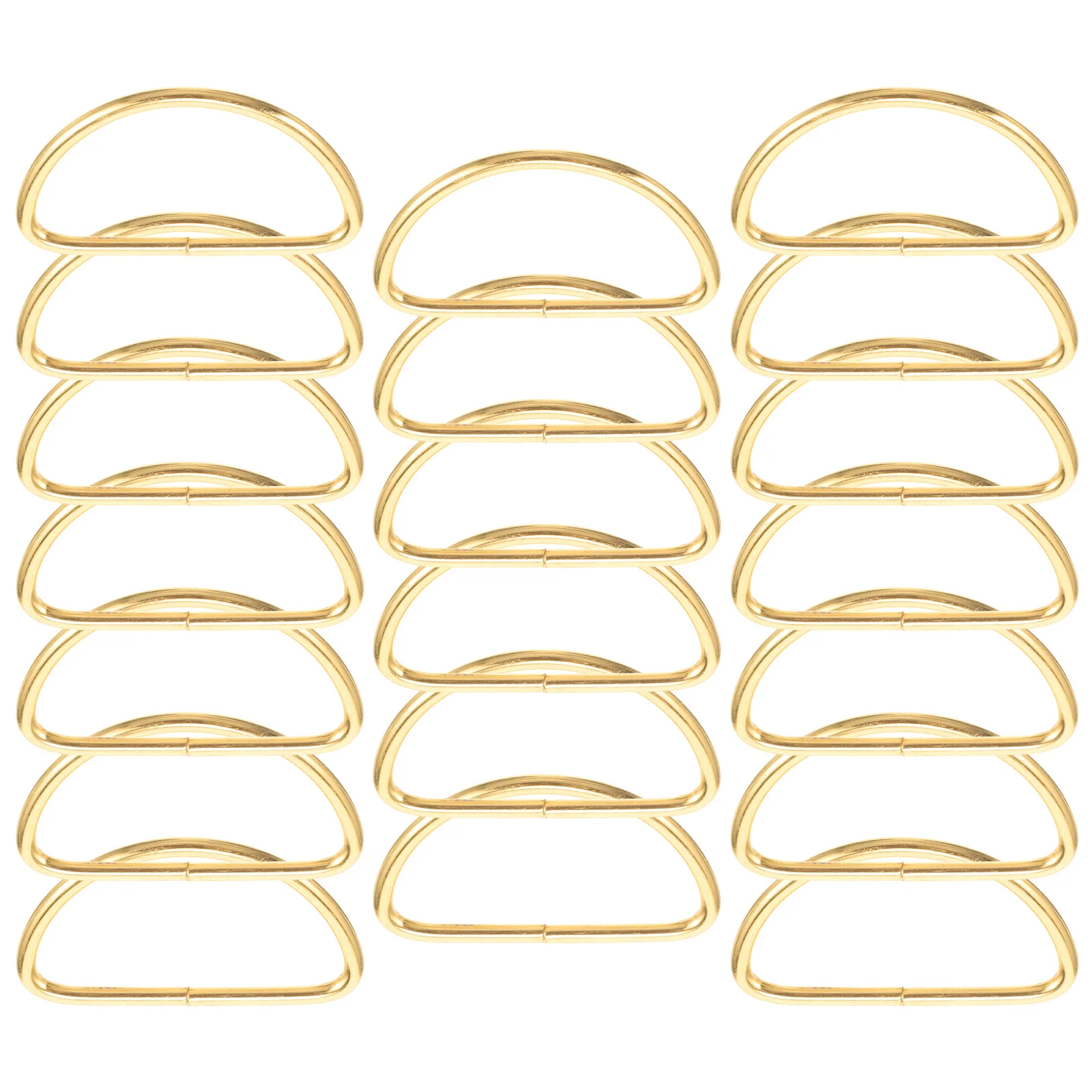 

20Pcs D Ring Metal Golden for Handbags Dog Collars Straps Cat Hammocks Puppy Harnesses Key Chains Belts D Ring