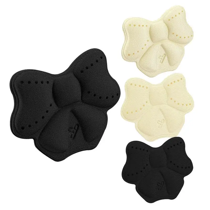 Heel Grips For Womens Shoes Nonslip Heel Inserts Heel Tape 2Pcs Heel Grips Heel Cushion For Comfort Bow Shape Heel Liners For