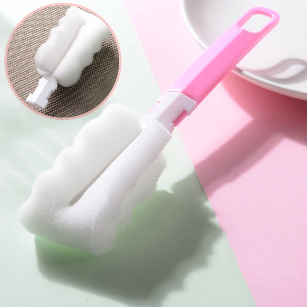 Glass Mug Bottle Brush Independent Packaging Cleaning Detachable Folding Sponge Cup Brush Milk Bottle Brush Cup Brush