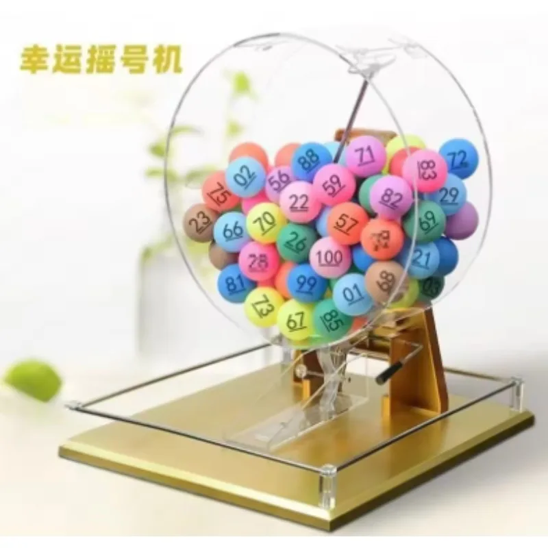 Large Gold Lucky Number Shake Machine, Lottery Raffle Draw Tool for Party Event Prize Game