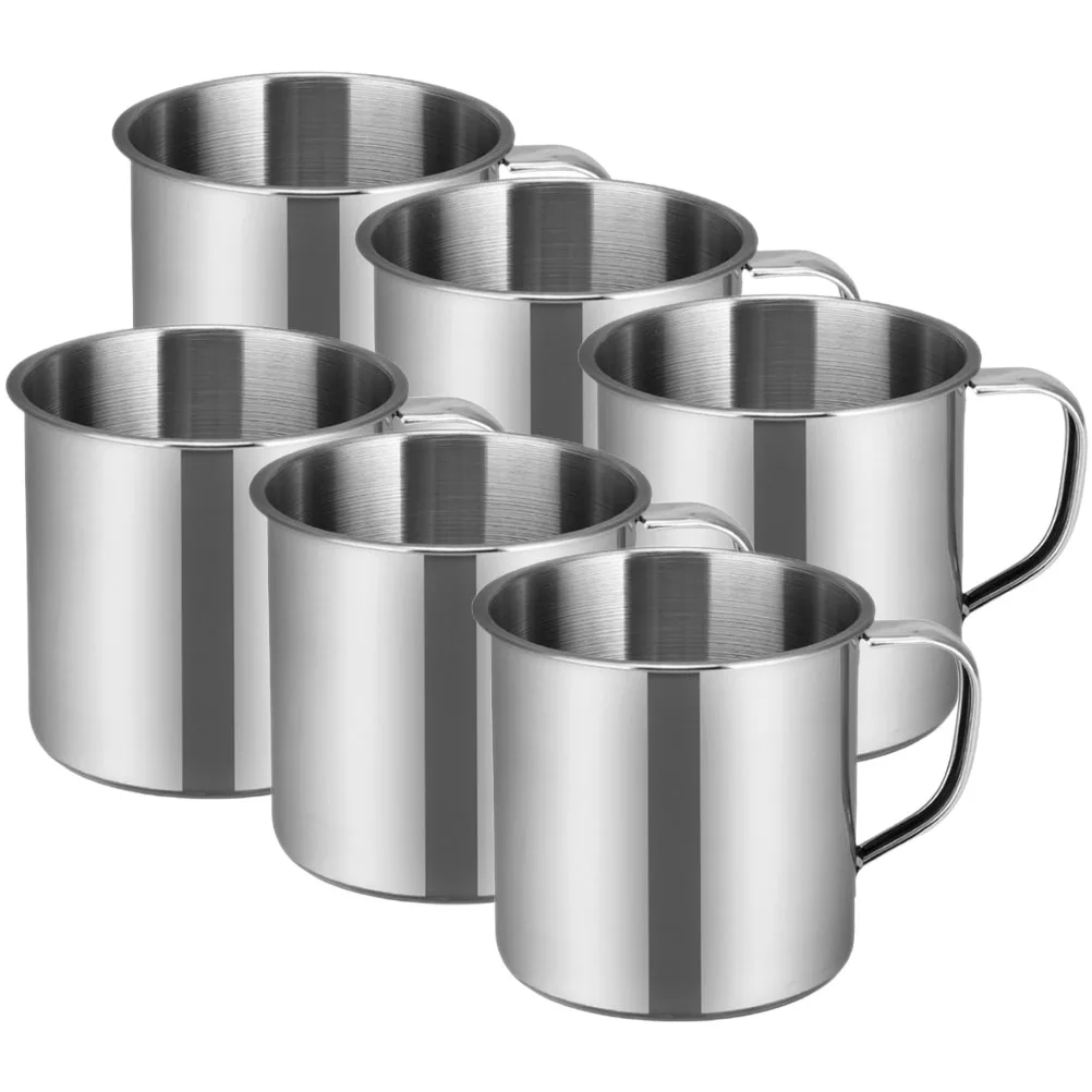 

6pcs Stainless Kids Cups Travel Camping Stainless Steel Cups For Kids Mugs Lightweight Reusable Water Containers
