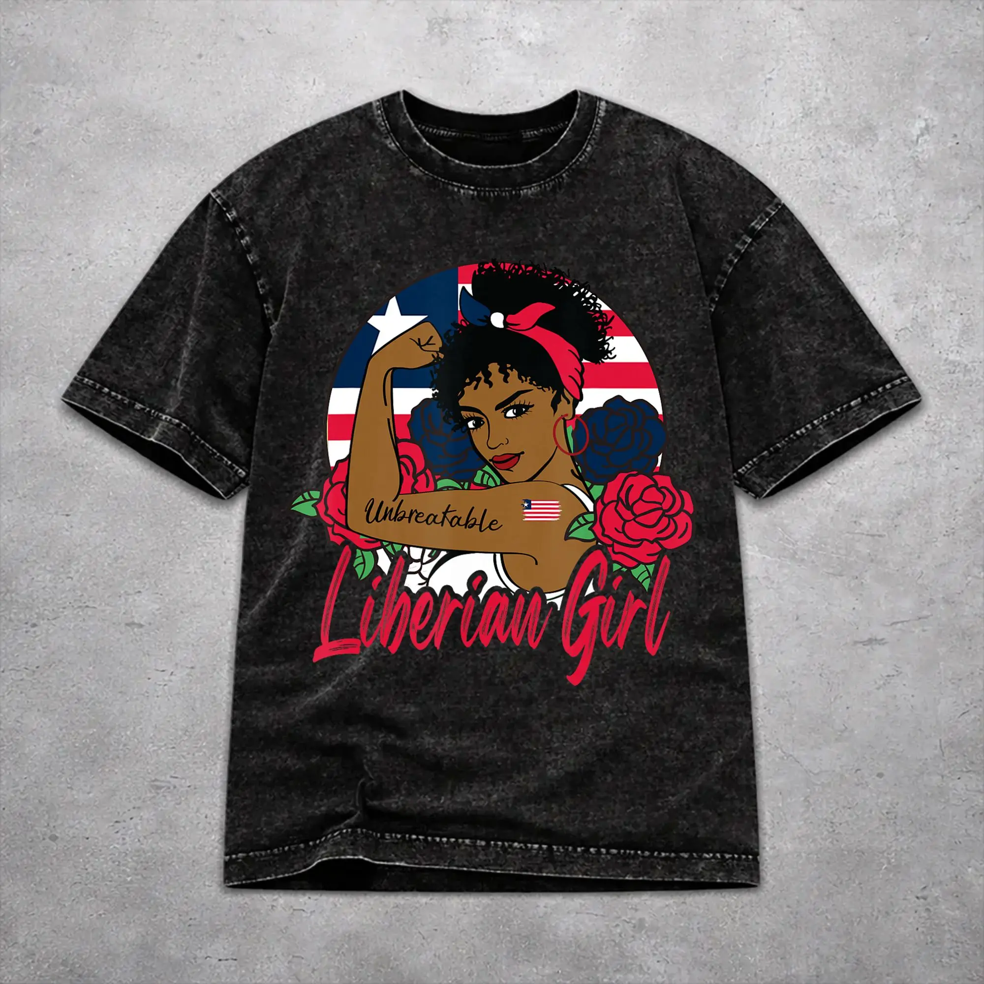 Novelty Men Women Liberia Independence Day Tee Shirt Oversize Washed  T Shirts Apparel