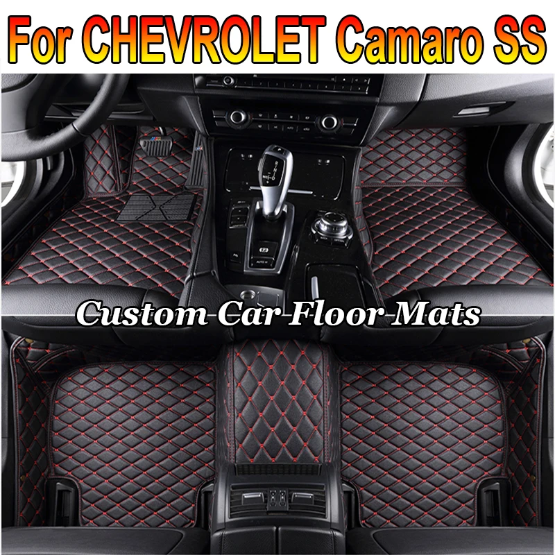 

Custom Leather Car Floor Mats For CHEVROLET Camaro SS 2010-2015 set Automobile Carpet Rugs Foot Pads