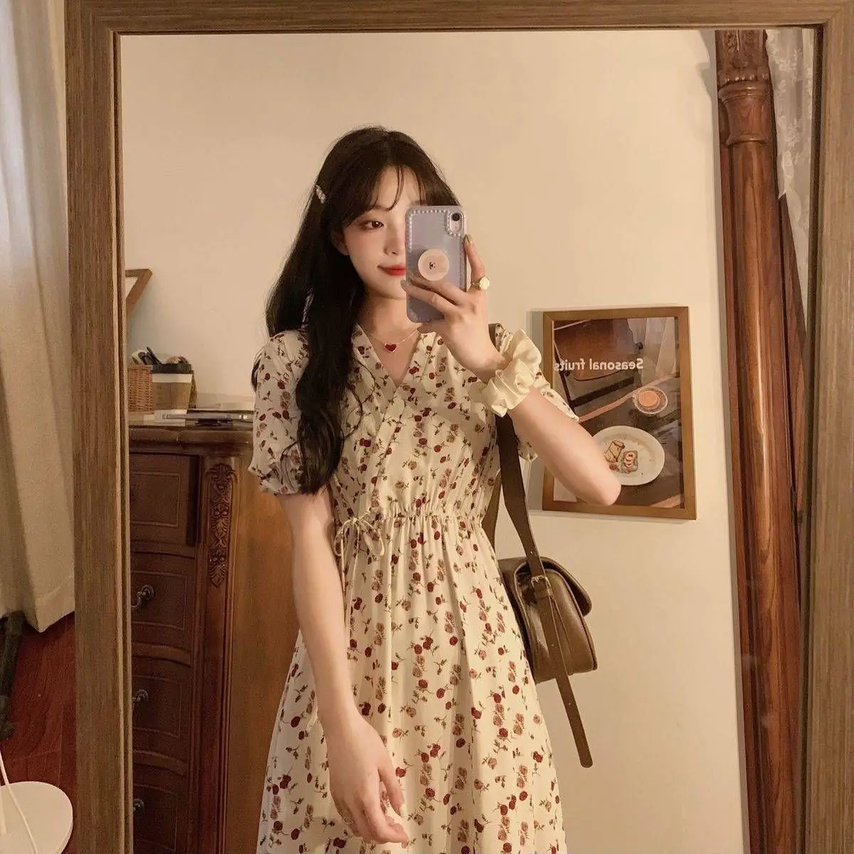 Vestidos de manga curta feminino petite primavera boêmio crochê bloqueio vestido fofo em camadas mori menina aconchegante cottagecore único chique