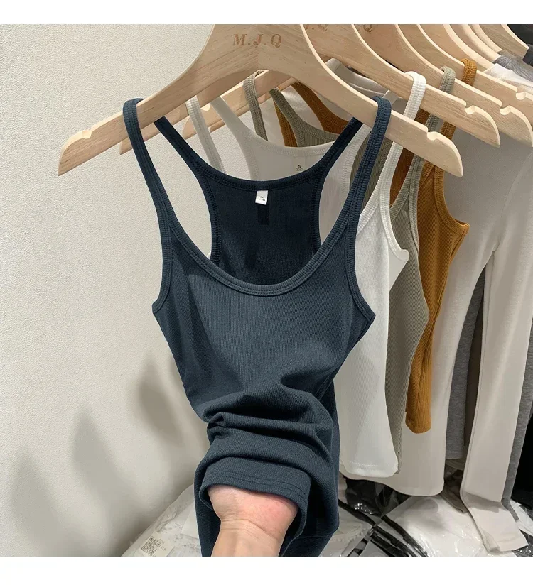 Layering Outerwear Tees 2026 Sommer Y2K Hot Girl Gestricktes Geripptes Damen-Camisole Figurformendes Ärmelloses Tanktop – Detail 27