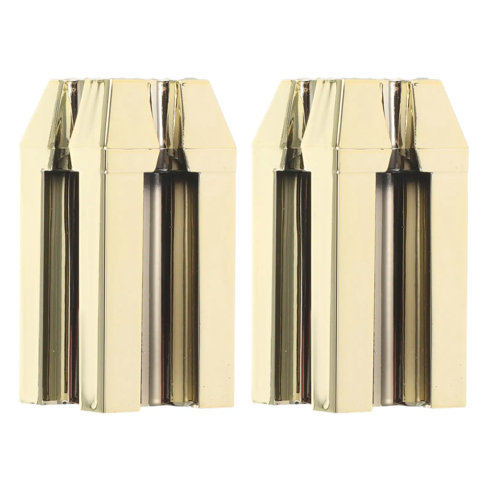 Eyebrow Pencil Sharpener 2Pcs Gold Flat Tip Makeup Pencil Shaper for Soft and Hard Cosmetic Cores