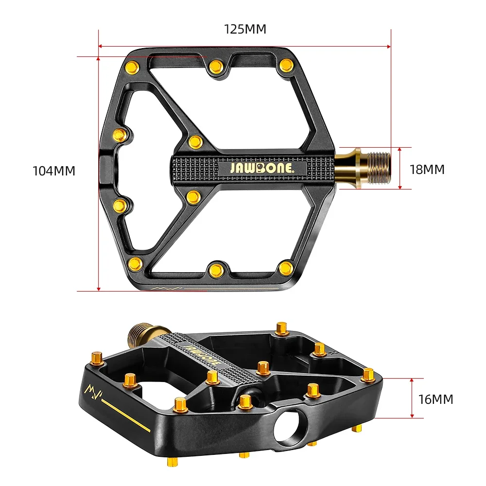 Jawbone 2023 MTB Pedals Bicycle Flat Pedals Ultralight Aluminum 9/16\