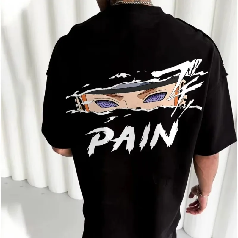 

Naruto Animated Print 2025 Summer New Men's T-shirt Loose Version Casual Wear Cos Lovers Parent-child Wear Harajuku Trendy Top