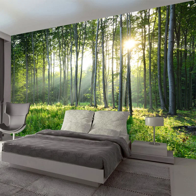 Custom Photo Wallpaper 3D Green Forest Nature Landscape Large Murals Living Room Sofa Bedroom Modern Wall Painting Home Decor