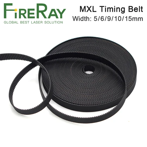 FireRay MXL correa de distribución abierta ancho 5mm 6mm 9mm 10mm 15mm correas de goma de transmisión para máquina cortadora de grabado láser CO2