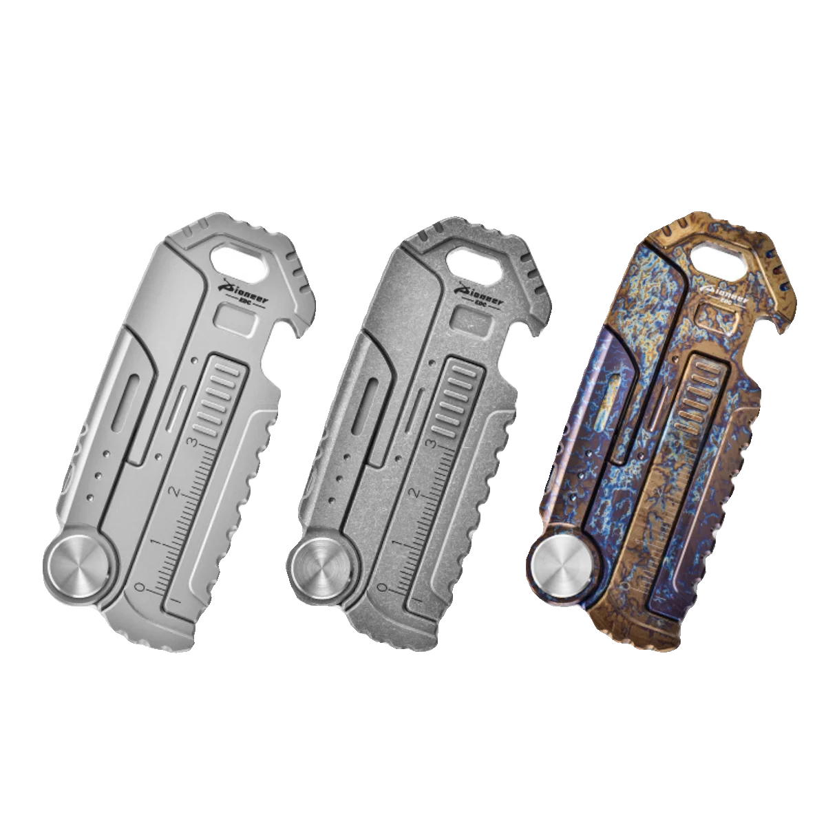 Titanium Alloy EDC Keychain - Multifunctional Mini Caliper & Portable Box Cutter Tool Card