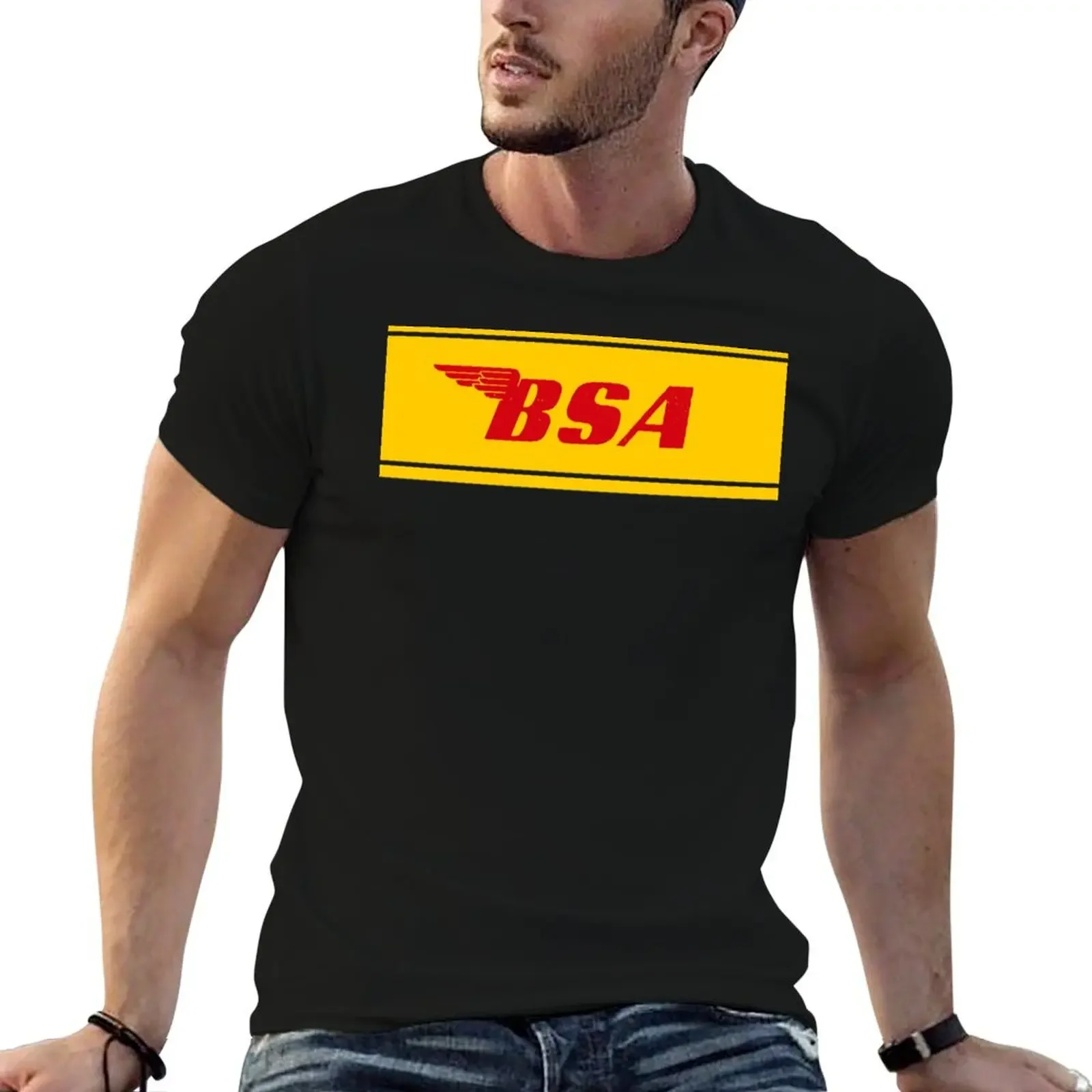 

B.S.A motorcycle wing.ed logo T-Shirt plain baggy shirts plain t shirts men