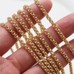 1 Meter O-chain Brass Loose chain for Jewelry Making Bracelet Necklace Findings DIY Hand Made 14k Gold Plated Accessories