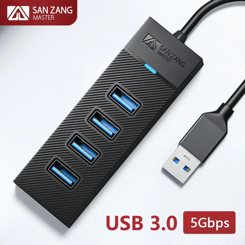 SANZANG 4 Ports 5Gbps Adapter Type C To USB 3.0 Hub High Speed Socket Extension USB Splitter Multi Plug Switch Docking for PC