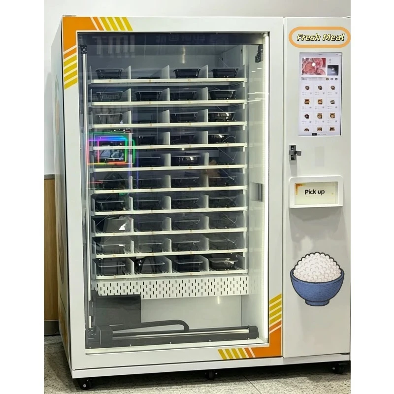 Hot Food Vending Machine Custom Dual Heating Microwave Oven Bottom Heating Plate Automatic Fast Food Self Service Equipment