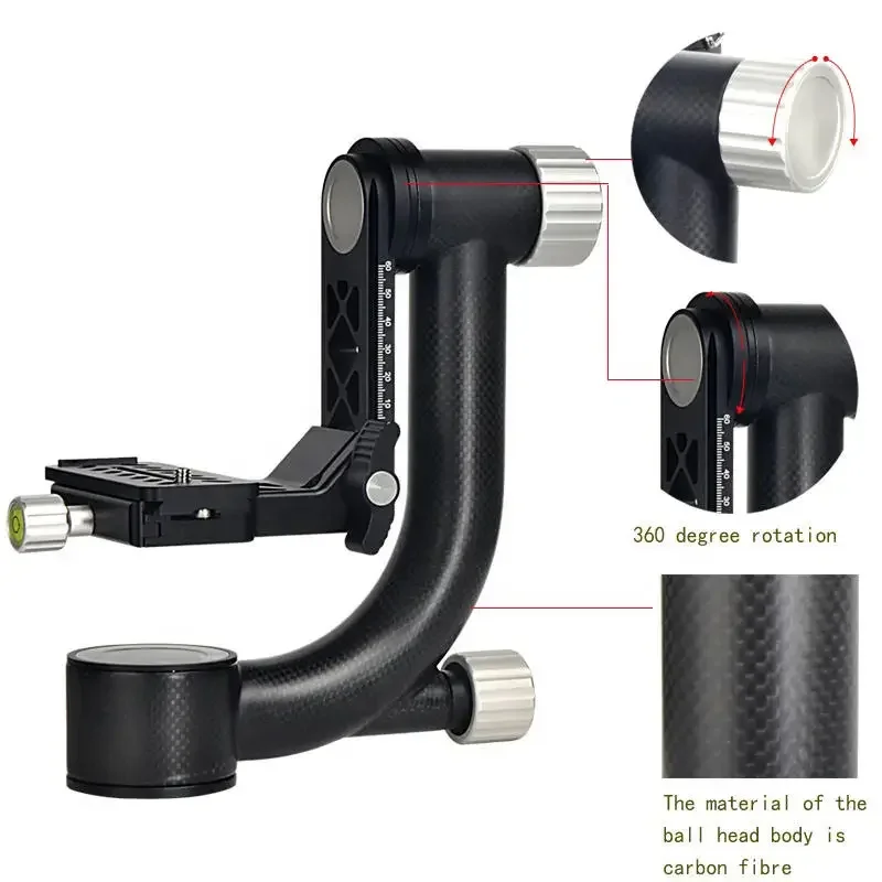 New Carbon Fiber Arca Quick Release Plate DSLR Cameras Panoramic Gimbal Tripod Head
