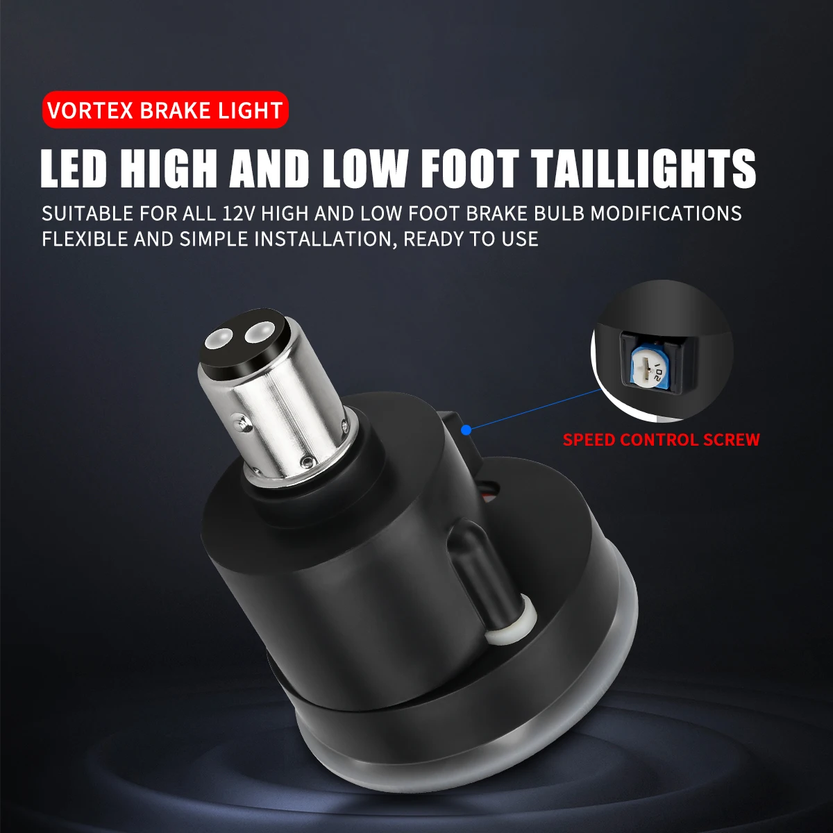 1157 Motorcycle Brake Light Wheel Eyes Rotating Rainbow Flashing Tail Light Auxiliary Bulb Anime Thememodification Accessories