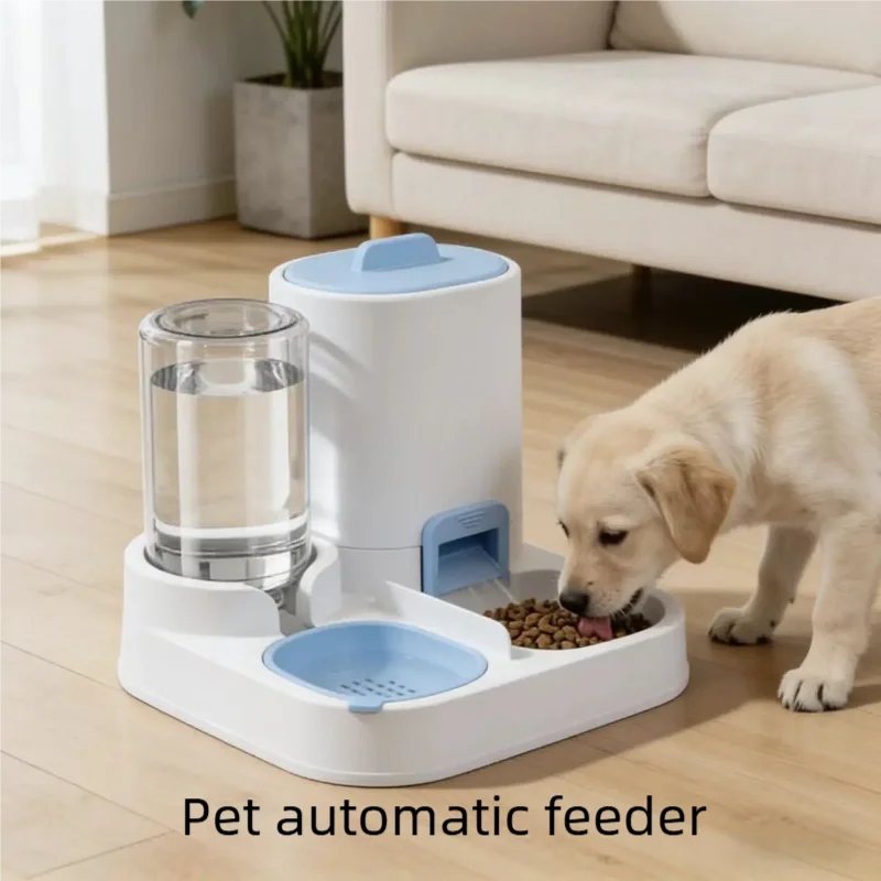 1-Pack Automatic Gravity-Fed Cat Water Dispenser & Feeder - Spill-Proof Large Capacity One-Piece Design,